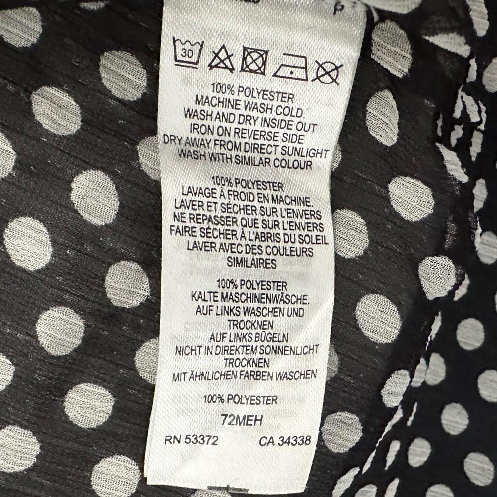 French connection Crinkle Georgette Clasic shirt collar in black and white polka - Picture 9 of 9